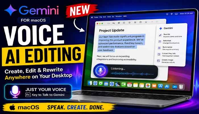 Google Gemini for macOS Introduces Voice-Powered AI Editing Across Your Desktop