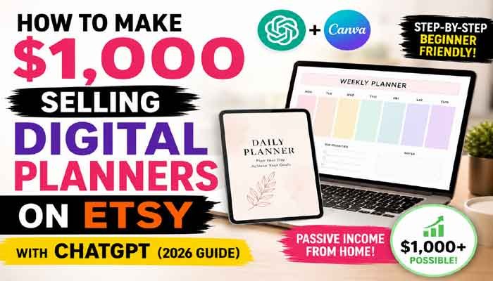 How to sell digital planners on Etsy with ChatGPT and Canva to make $1,000 in 2026