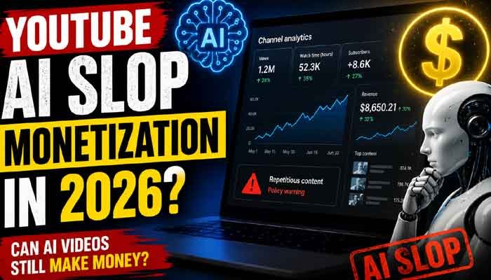 YouTube AI slop monetization 2026