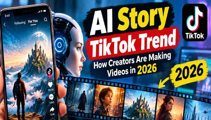 AI Story TikTok Trend 2026 showing how creators are making AI-generated storytelling videos